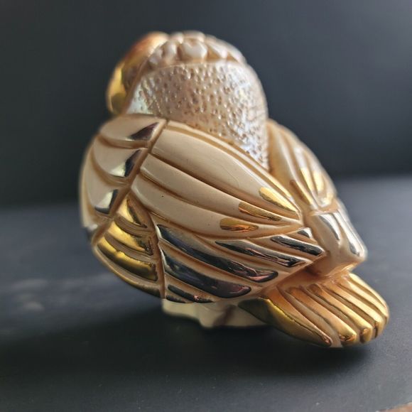 Rinconada Snowy Owl Gold Silver  Accents Figurine De Rosa  Uruguay Limited Ed. - Picture 12 of 15